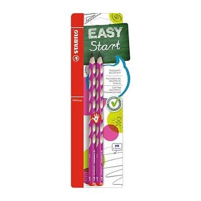 STABILO EASYgraph 吊牌式右手用HB鉛筆-2入/粉紅 /淺藍/ 橘 /淺綠色