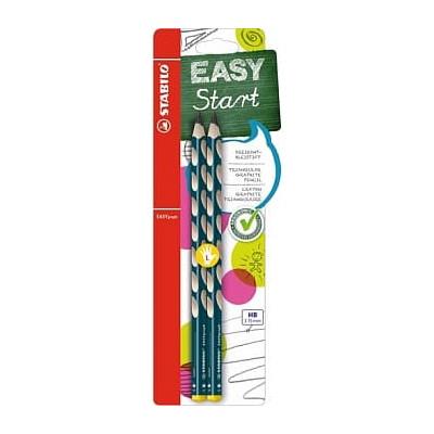 STABILO EASYgraph 吊牌式左手用HB鉛筆(2入)-深藍綠桿
