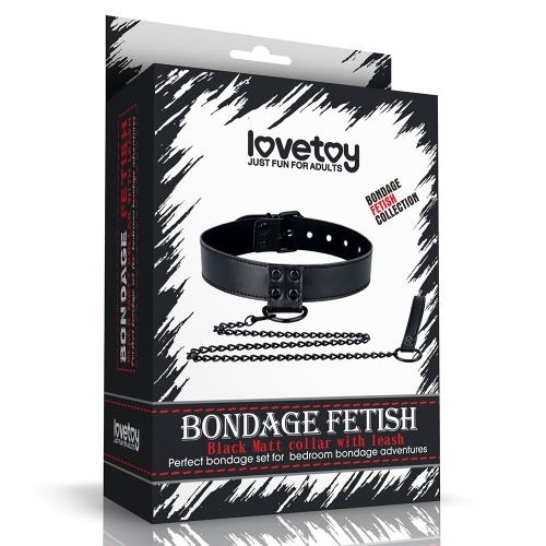 Lovetoy 虐戀系列-皮革頸套+金屬鍊條 (LV761003)