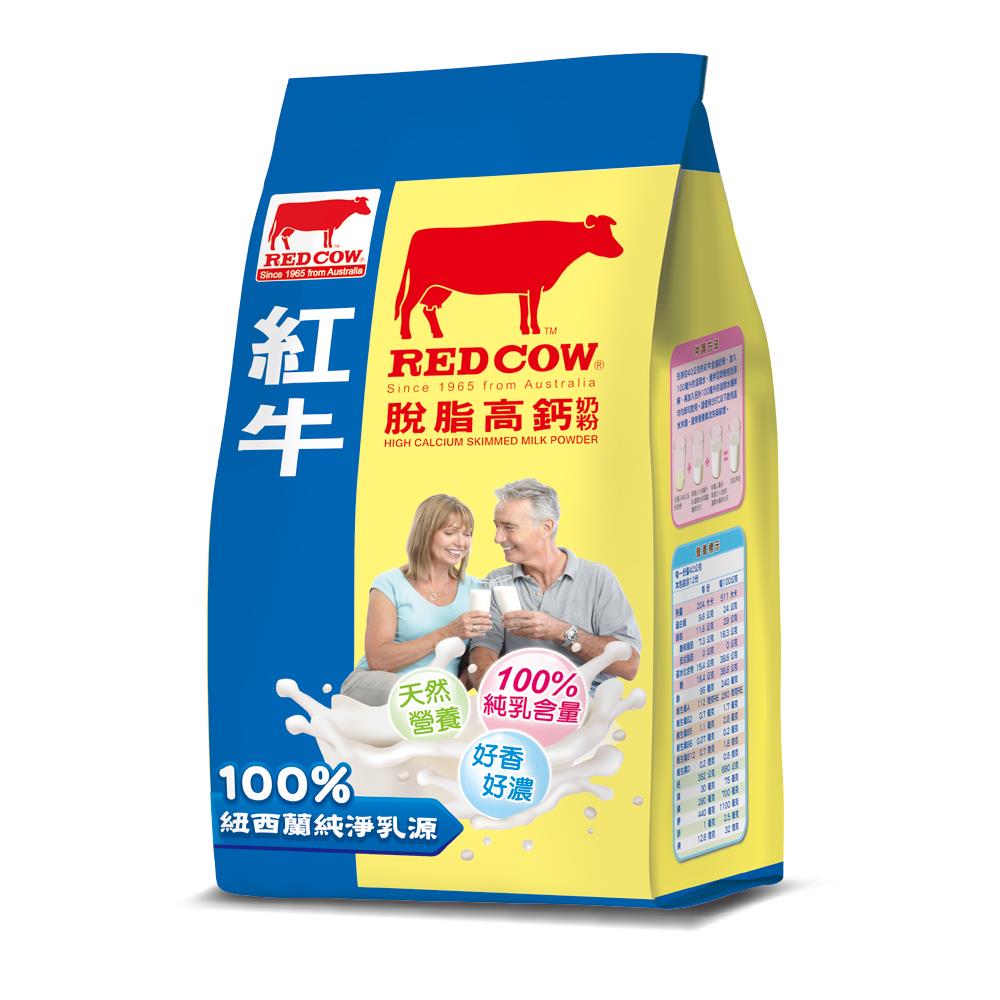 【紅牛】張齡予推薦 脫脂高鈣奶粉-500g(即溶方便、冷熱皆宜、純真奶香)