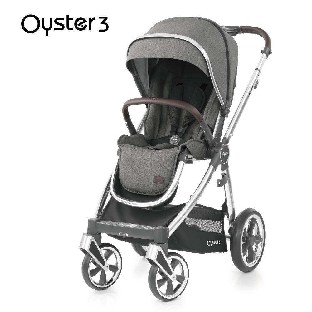 Oyster3 英國雙向嬰幼兒手推車-水星銀