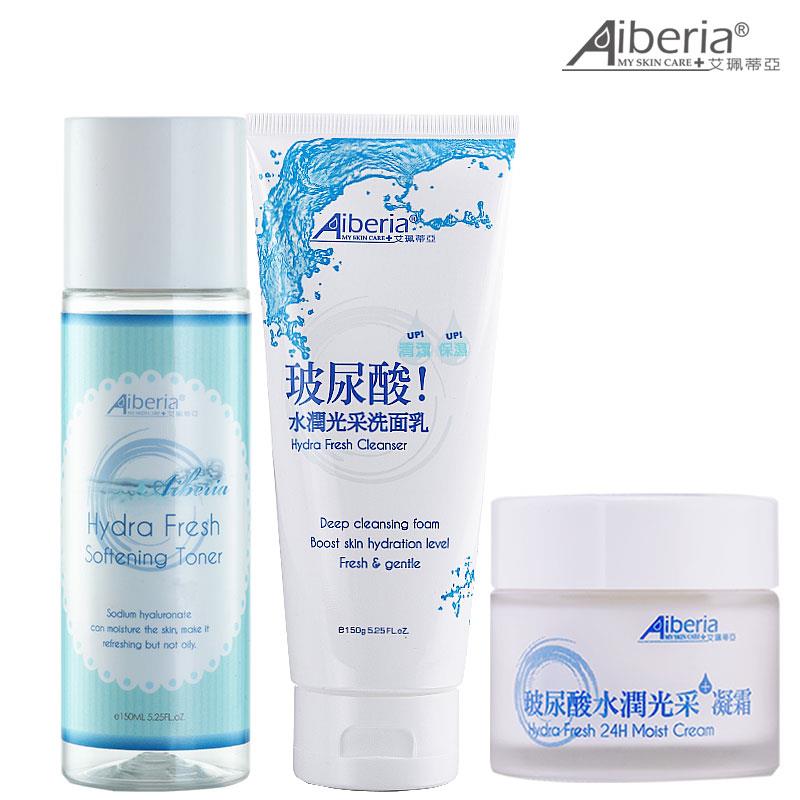 【秋冬乾燥肌補水-溫和清潔+玻尿酸補水】玻尿酸水潤光采洗面乳(附起泡網)＋玻尿酸水潤光采保濕露＋玻尿酸水潤光采凝霜/三件組