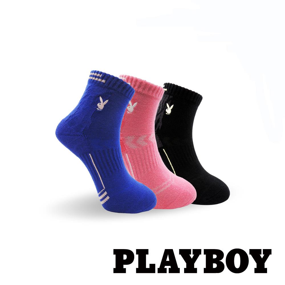 【襪款任選4雙$395 、9雙$750】 PLAYBOY 1／2兩點起刺繡女運動襪(BF6416)