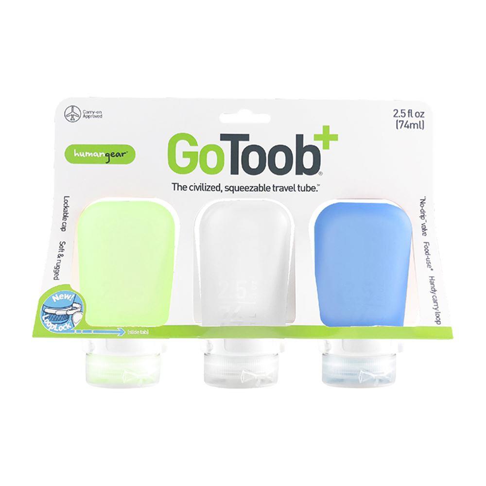 【Humangear】GoToob+ 分裝瓶三件組 (中) 74ml - 藍綠白