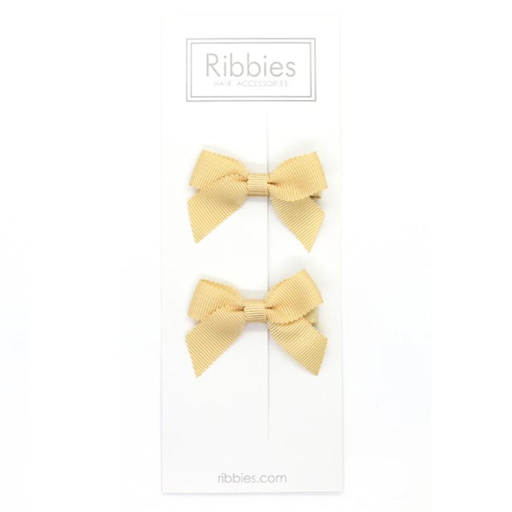 英國Ribbies 經典蝴蝶結2入組-米黃
