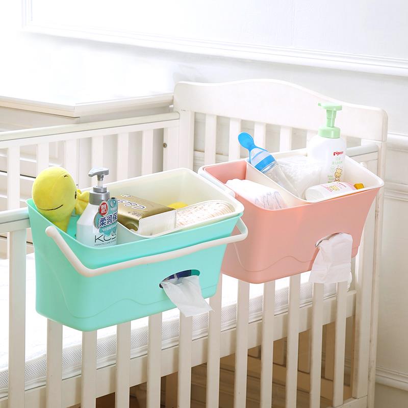 嬰兒床邊懸掛收納盒 18L大容量 健康PP材質 分層收納 寶寶用品置物盒奶瓶尿布紙巾整理盒【BE0112】《約翰家庭百貨