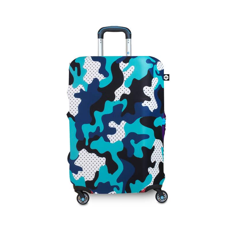 【BG BERLIN】行李箱套-藍迷彩 M (適用22-24吋行李箱)