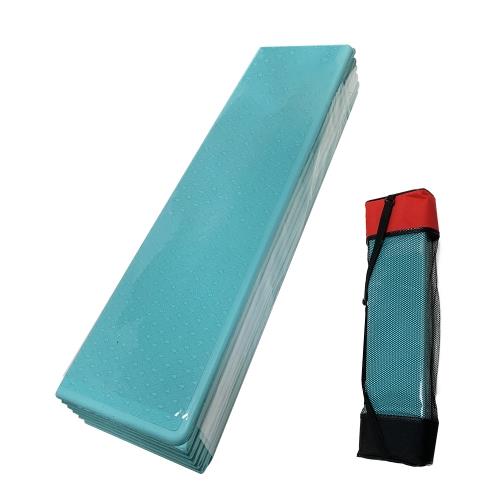 鐵人 瑜珈墊十二摺曡-藍綠色/6mm(附網背帶) H80512