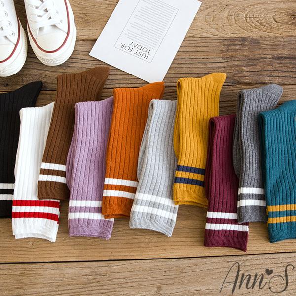 Ann’S條紋配色堆堆半統兩穿襪(43號內適穿)-3色