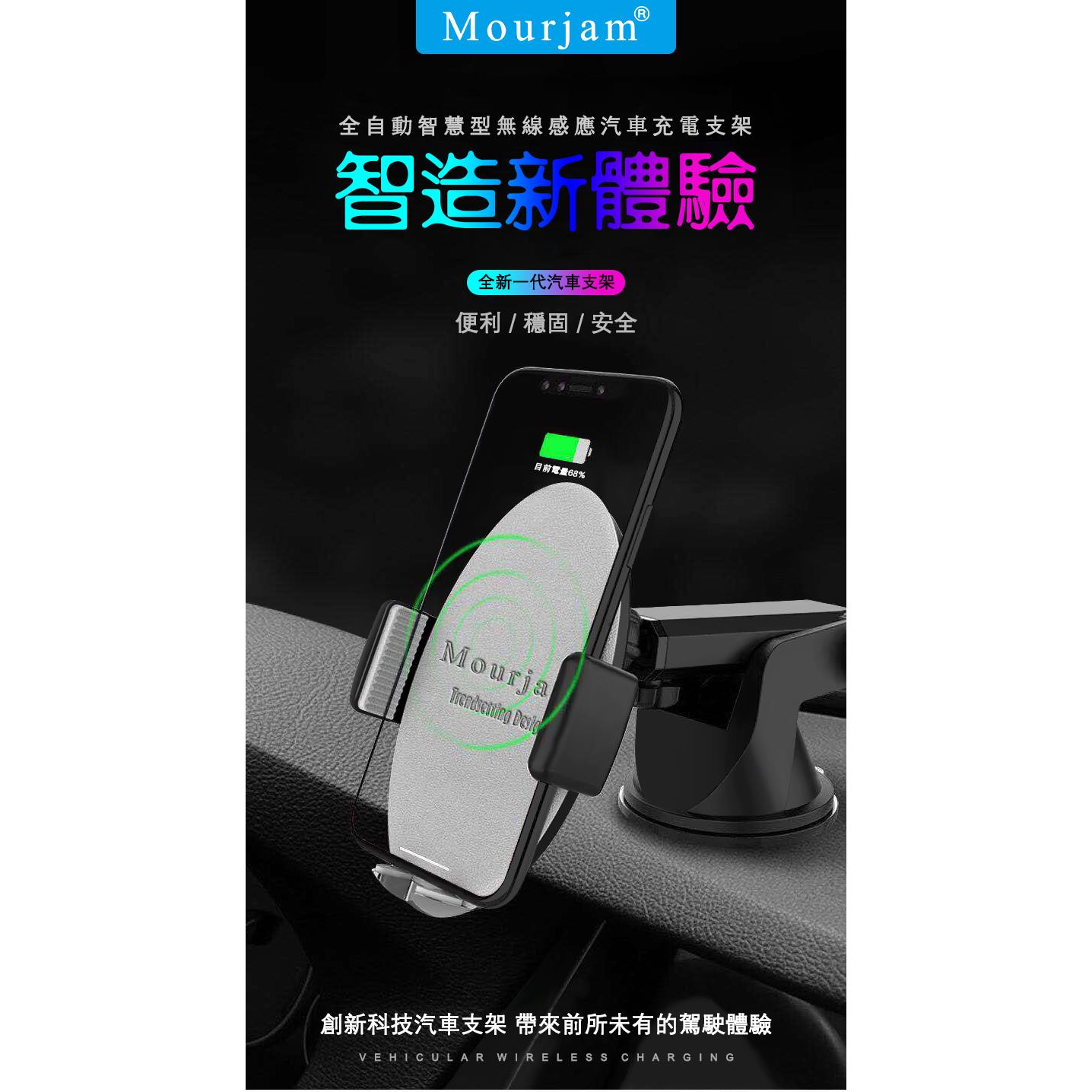 Mourjam® 沐橙獨家新型專利 -【 沐橙智慧型充電感應無線車充支架 】