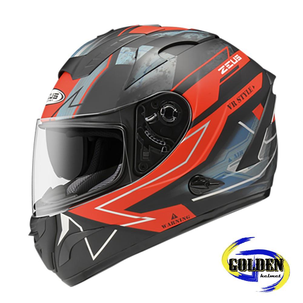 【2020新品】ZEUS 806F II68 消光黑紅 全罩安全帽 (內藏墨鏡)