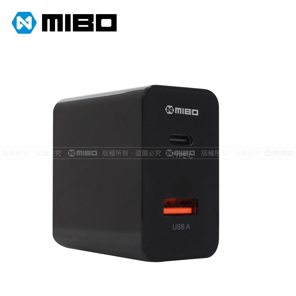 MIBO PD+QC 3.0 雙快充 USB 電源供應器 18W (黑色)