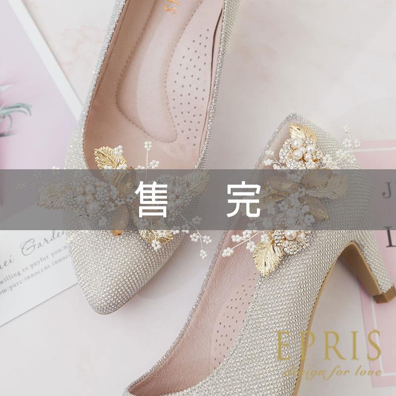 韓國直送手工訂製款 金色之戀 阿勃勒 女鞋裝飾 婚鞋推薦飾扣鞋夾-D089