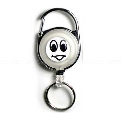 笑臉 伸縮鑰匙圈 白 / Reel key chain 【日本原裝進口】