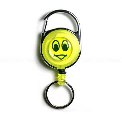 笑臉 伸縮鑰匙圈 黃 / Reel key chain 【日本原裝進口】
