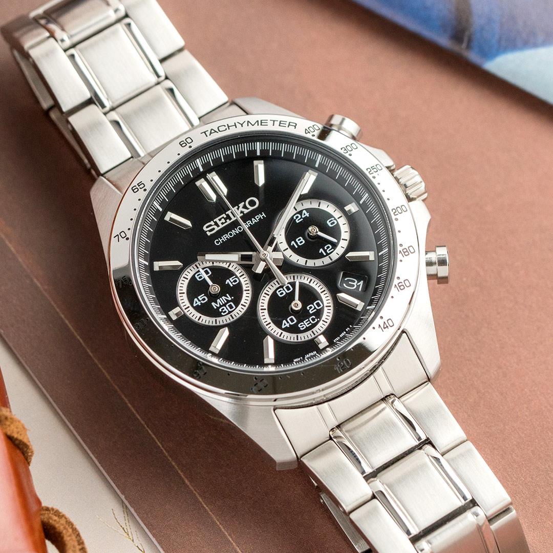 【結帳再折$200】現貨 SEIKO 精工錶 貴族風範三眼計時不鏽鋼腕錶/銀x黑面 男錶 SBTR013_JP 世界第一日本精工 熱賣中!
