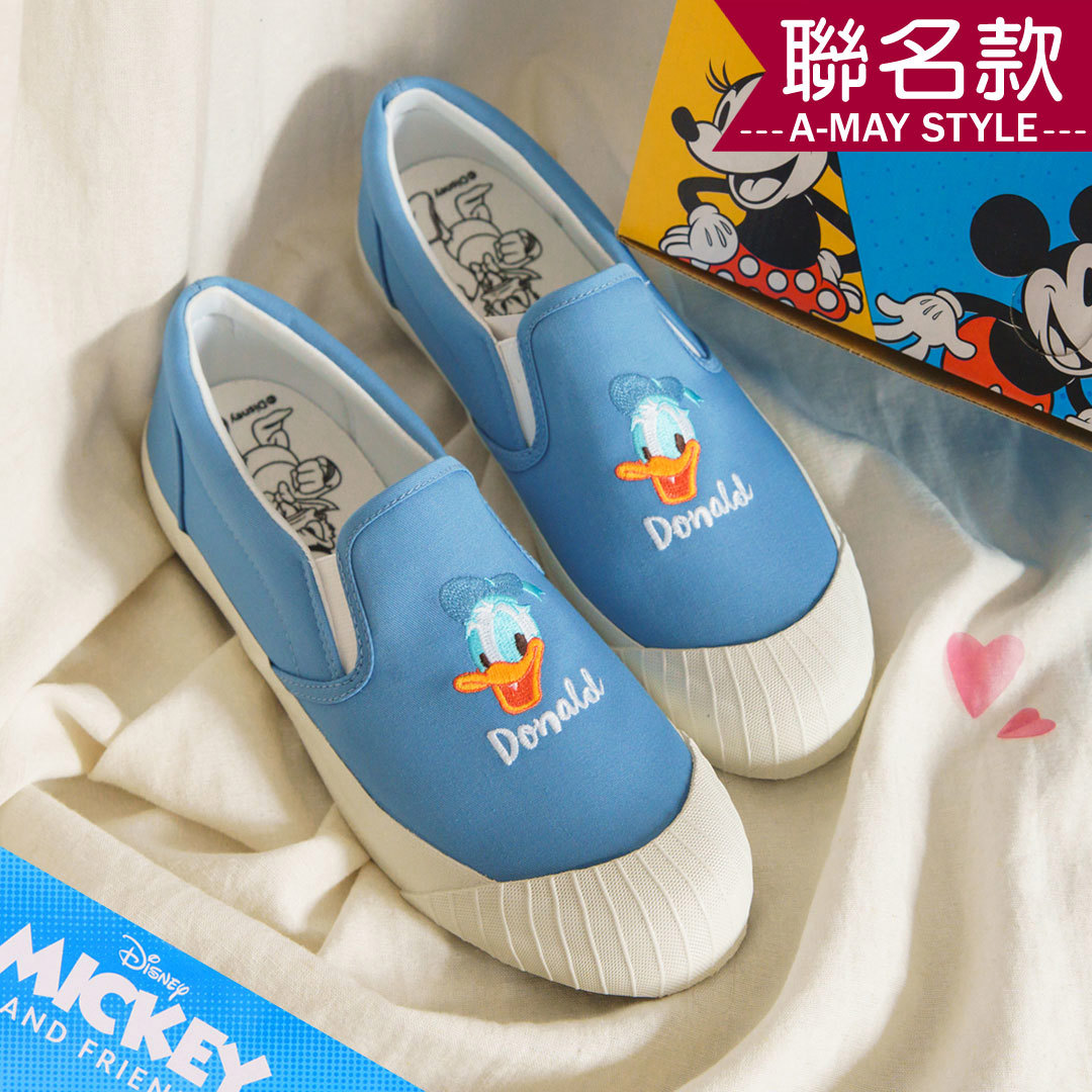 特價99元UP。現貨-迪士尼聯名-MIT唐老鴨刺繡帆布休閒懶人鞋【XHK120112】＊艾美時尚(特價出清商品，恕不退換)
