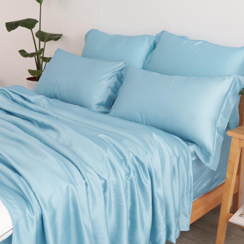 涼感冰霸天絲™ 素色系列 / 床包枕套三件組 / 晴天藍