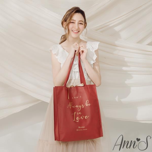Ann’S品牌紅色限定版燙金手提袋
