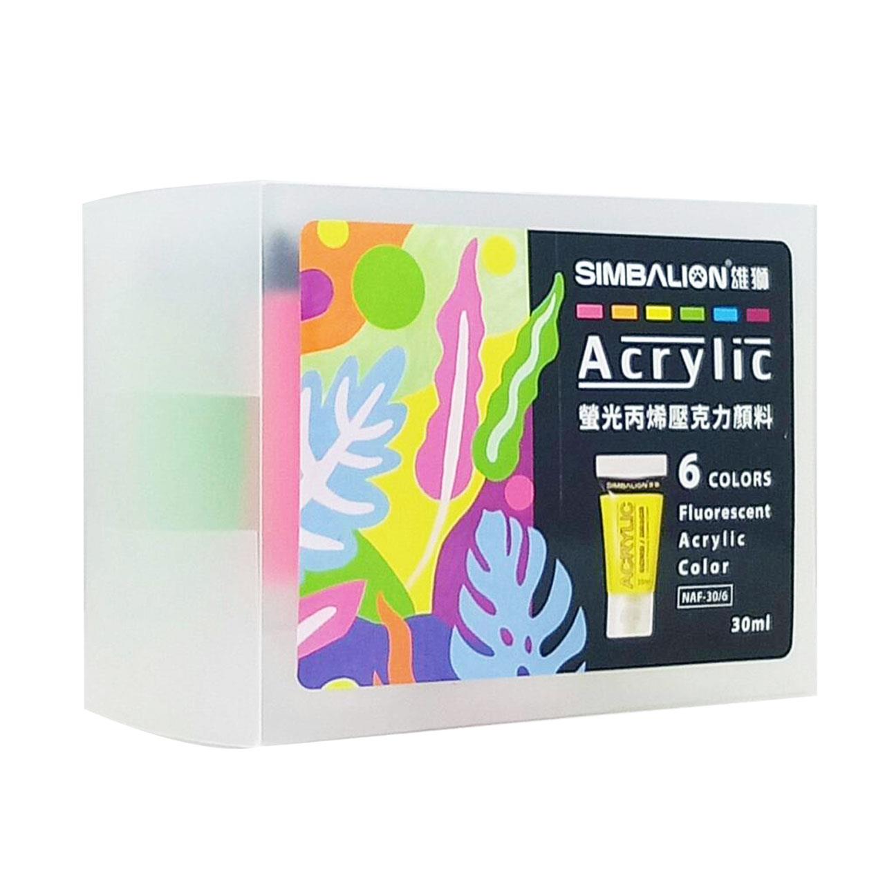 雄獅 螢光壓克力顏料NAF-30ml (6色)