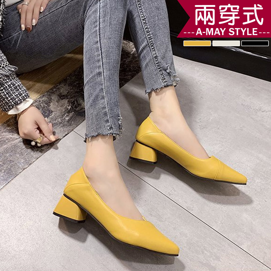 現貨 婚鞋-優雅女伶兩穿粗中跟包鞋【XH030791628】＊艾美時尚(特價清倉商品不提供退換)