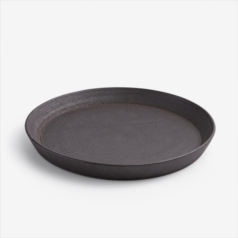 職人 素釉窯燒 21cm 陶瓷高邊盤｜暖棕｜單品