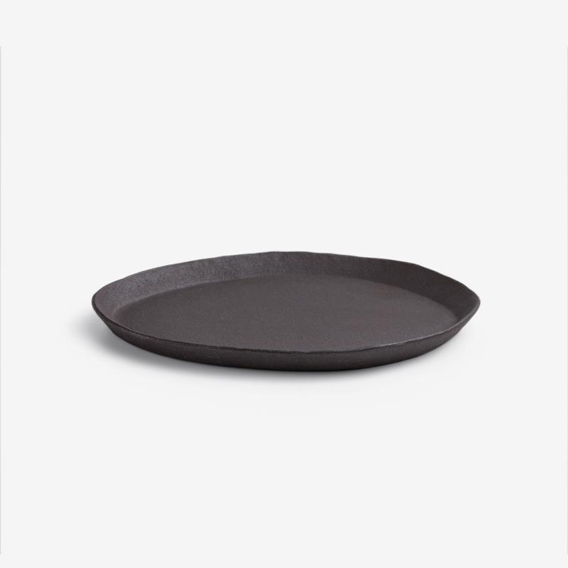 職人 素釉窯燒 22cm 陶瓷葉型盤｜暖棕｜單品