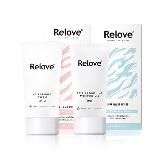 【Relove】瞬淨-Ku溜零毛髮霜80ML(附專屬清潔海綿)+舒緩高效保濕凝露40ML