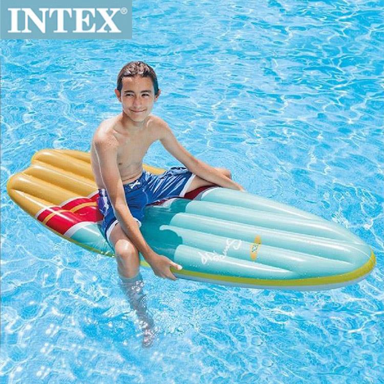 泳圈 浮排 INTEX夏日海灘衝浪板造型氣墊浮排(二色)【RLC58152】