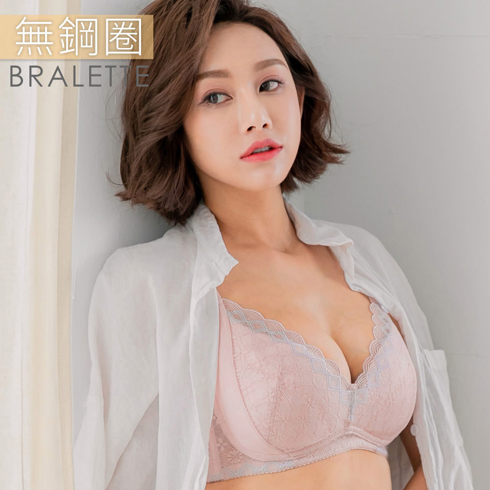 無鋼圈內衣 第凡內早餐 涼感舒適包覆款(C-F/藕粉)