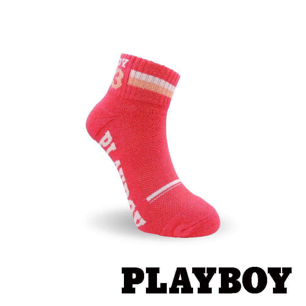 【襪款任選4雙$395 、9雙$750】PLAYBOY 夜光運動襪-桃紅(BF2717)