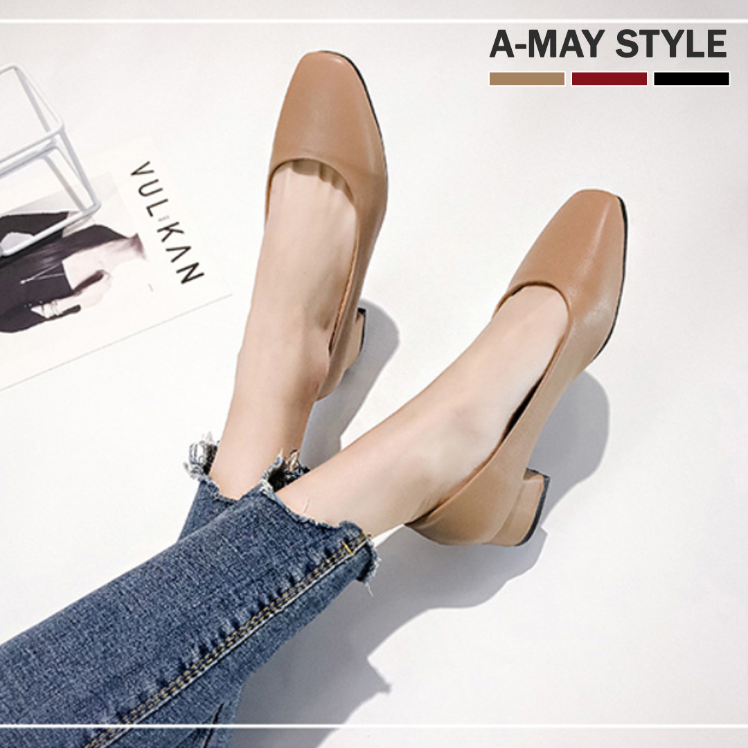 現貨.跟鞋-素雅方頭好感低跟包鞋【XG580628】＊艾美時尚(特價出清商品不供退換)