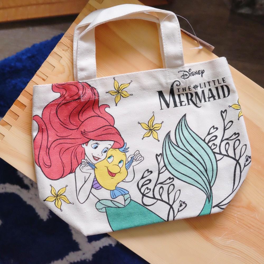 《迪士尼Disney》🇯🇵日本商品 小美人魚帆布提袋 The Little Mermaid 小包包 便當袋