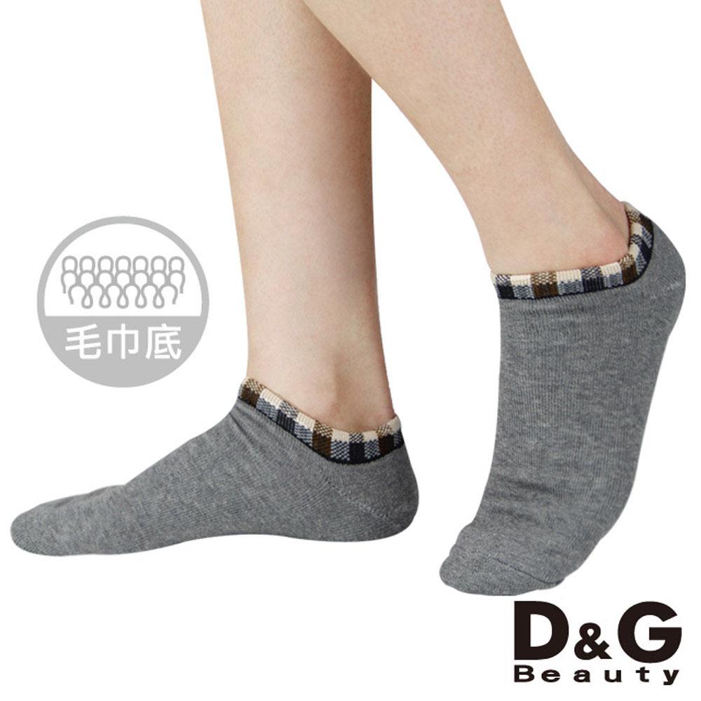 【D&G BEAUTY】襪口格紋氣墊女踝襪-D302