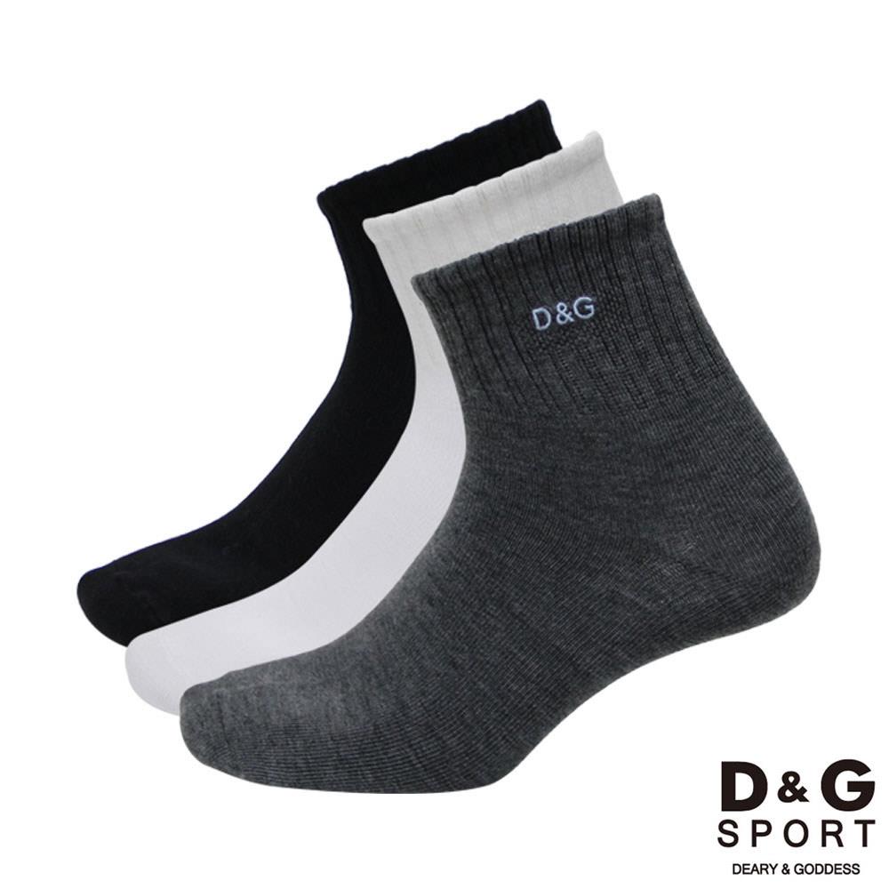 【D&G SPORT】1/2素面刺繡男襪-DC6048