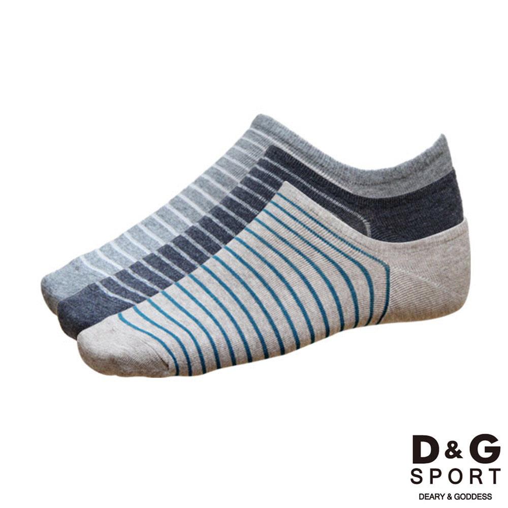 【D&G SPORT】男女適用細針條紋低口直角襪-D351