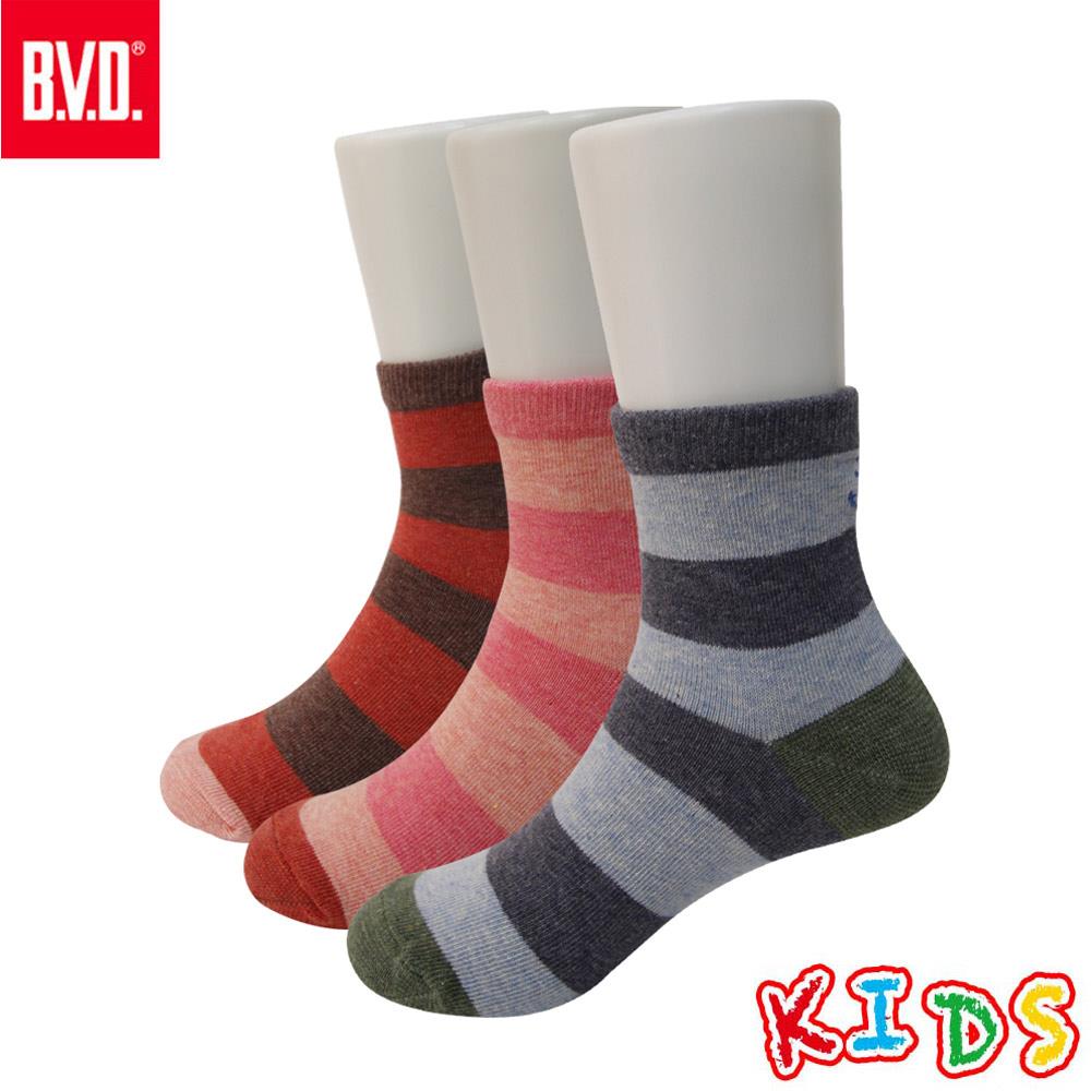 【BVD】條紋海錨3/4童襪-B258.B259