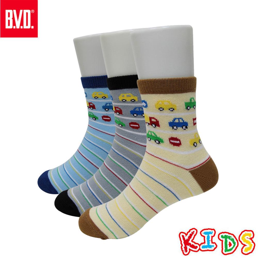 【BVD】汽車條紋1/2童襪-B325.B326