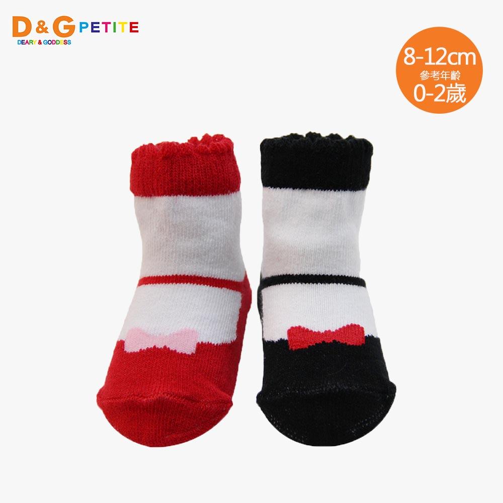 【D&G KIDS】蝴蝶結仿鞋造型寶寶襪(8-12cm)-D375