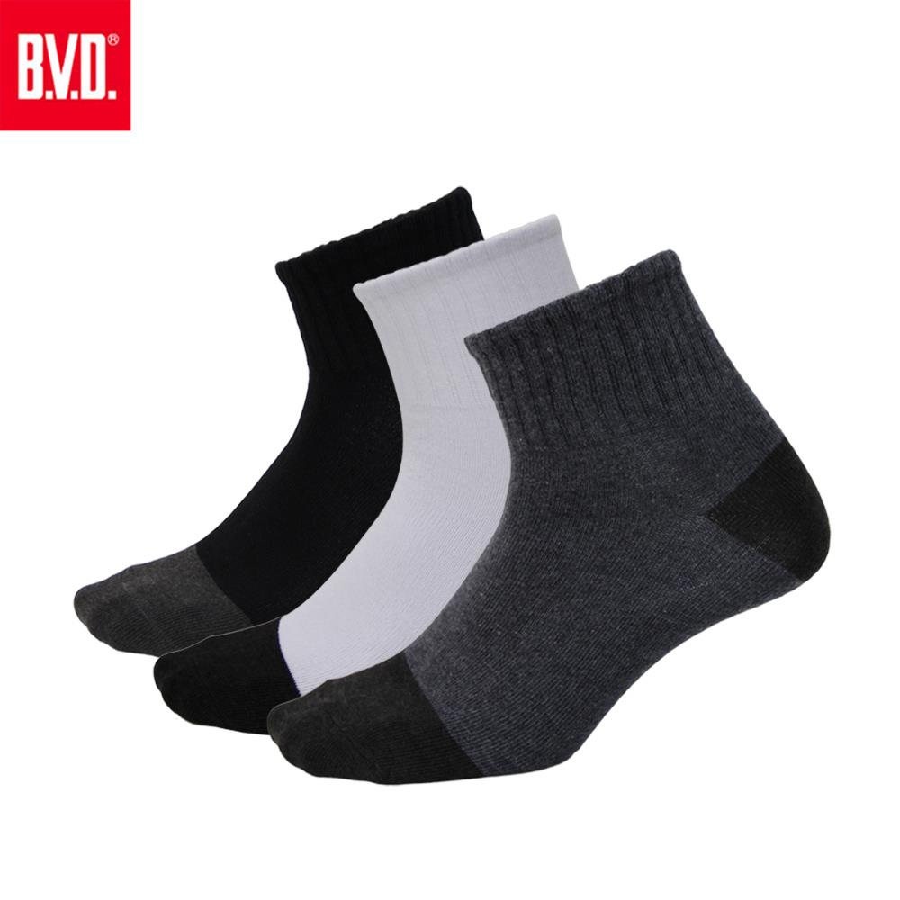 【BVD】雙效抗菌除臭1/2健康男襪(加大)-B384