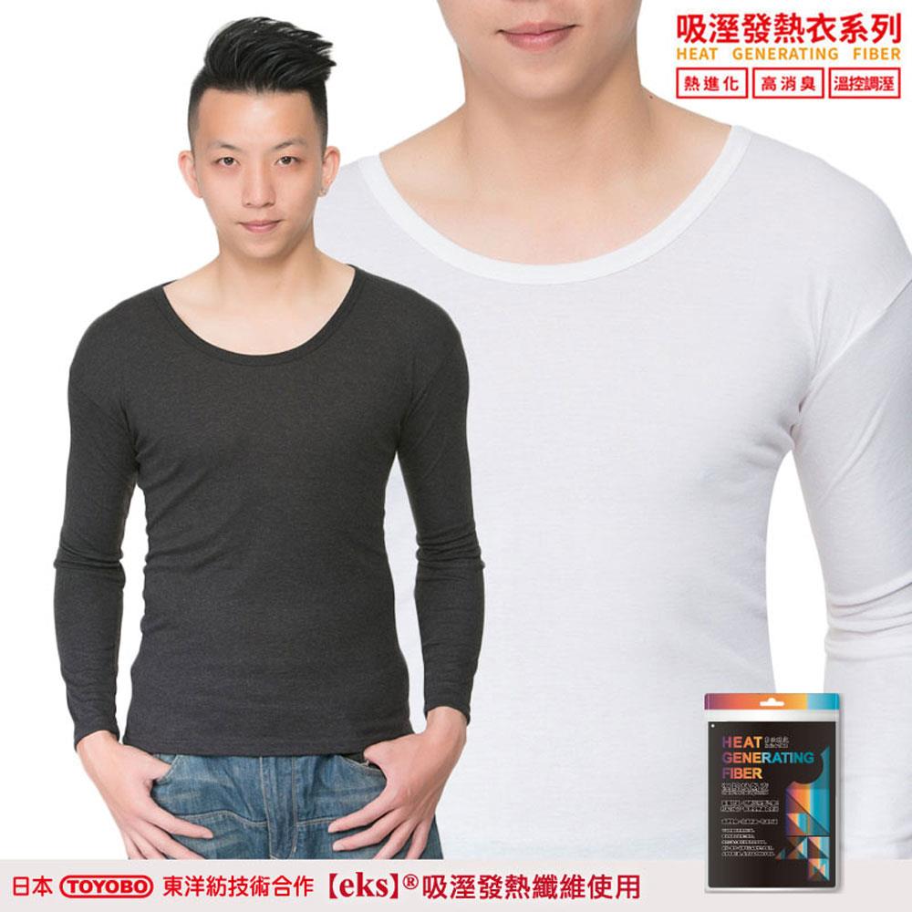 溫控男圓領羅紋發熱衣-L282(保暖/抗寒/台灣製)