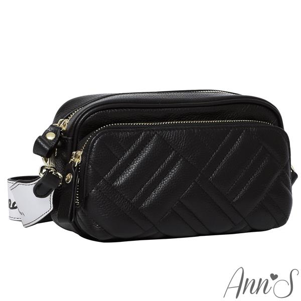 Ann’S實用至上-訂製寬背帶全真皮相機包-黑