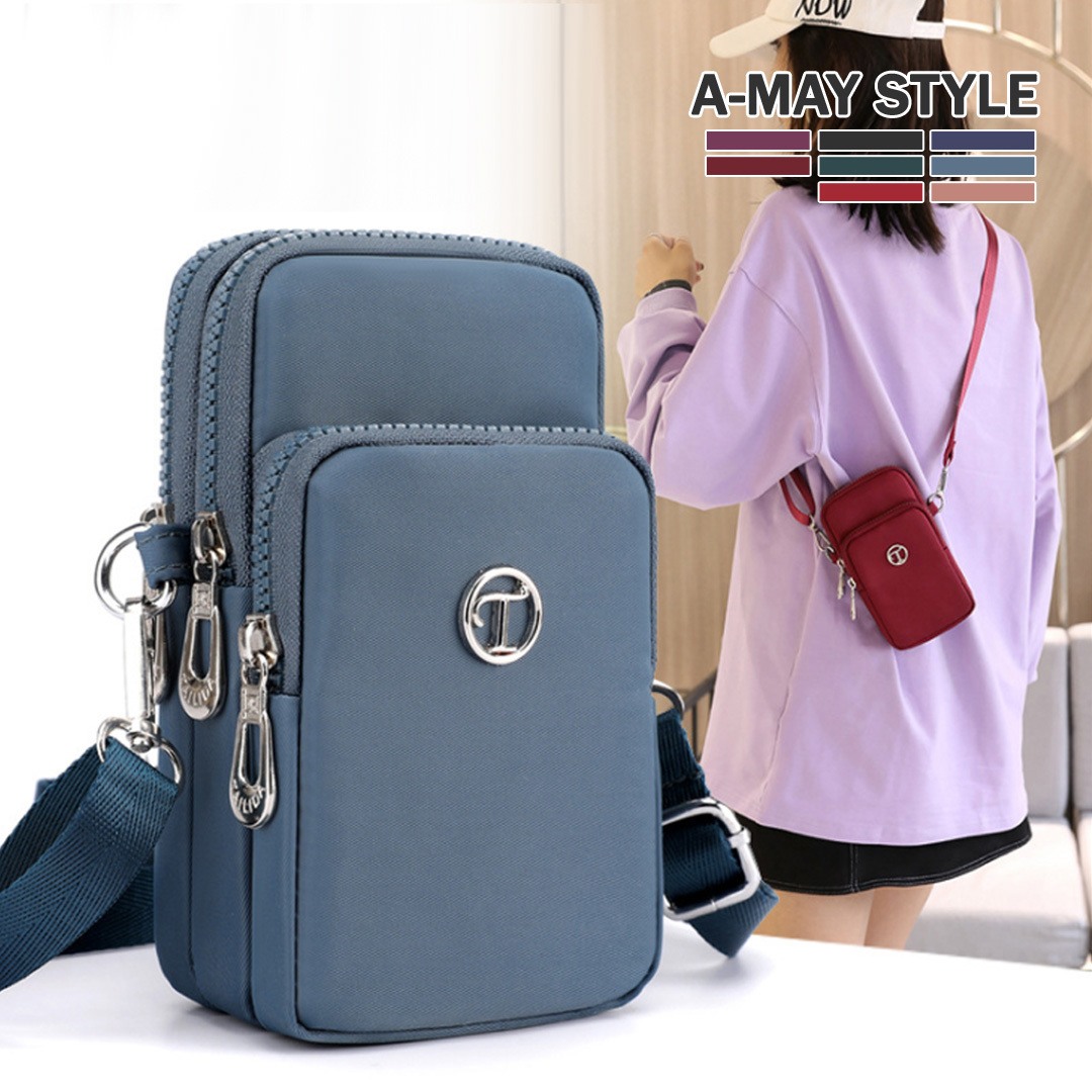 現貨 隨身小包 三層大容量防水肩背手機包【XM002115】＊艾美時尚