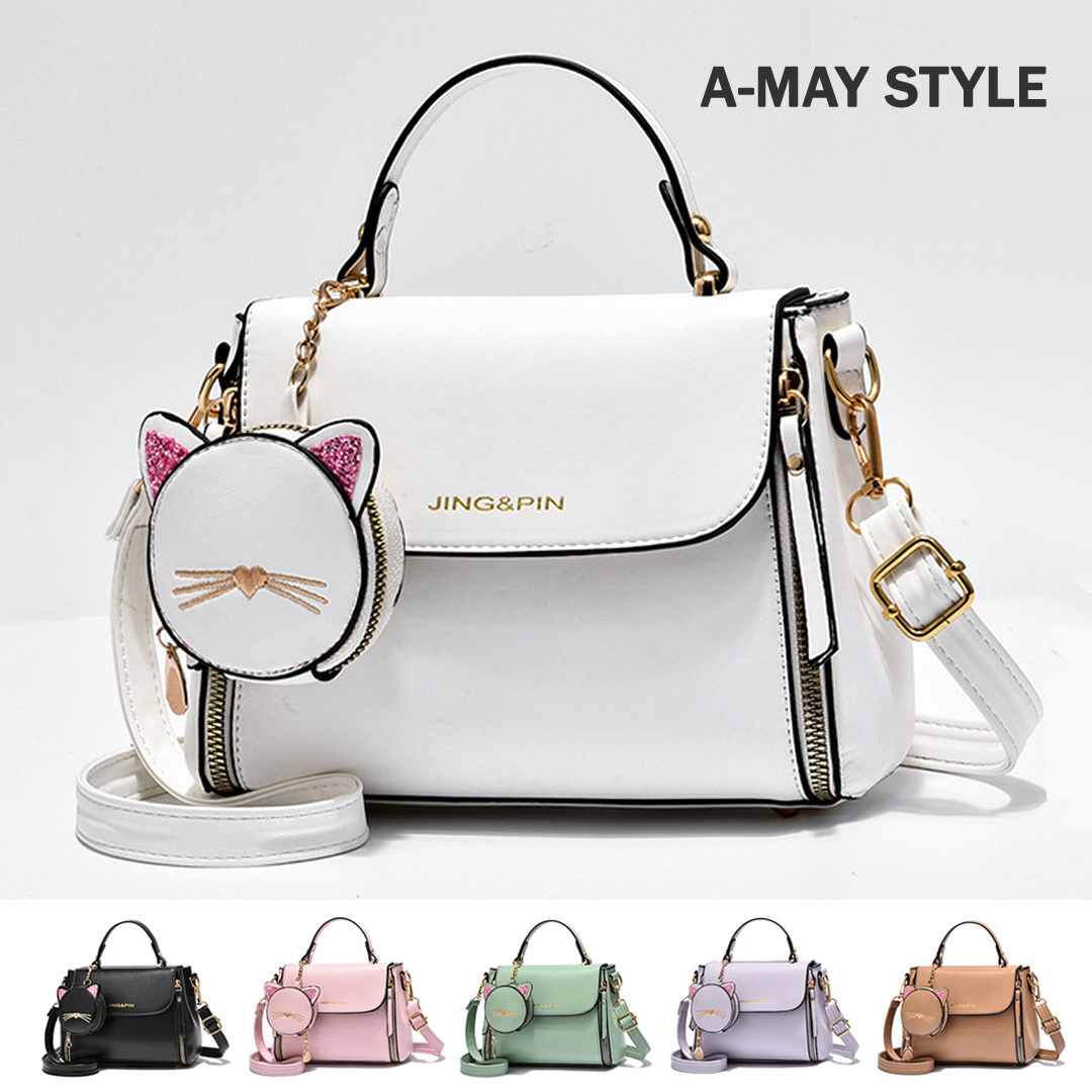 包包 小貓零錢包吊飾手提肩背小方包【XBJ434032】＊艾美時尚(現 預)