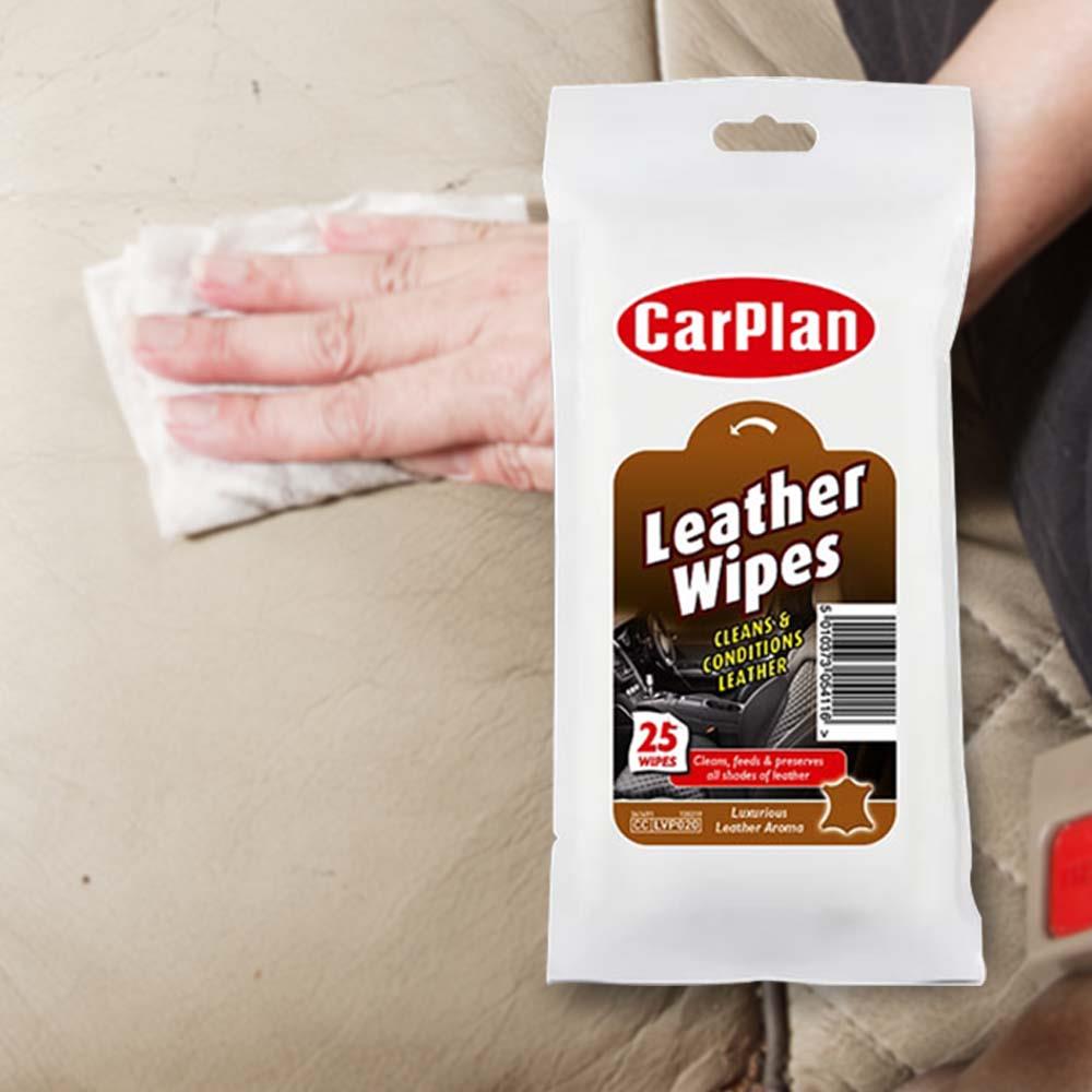 英國CarPlan Leather Wipes皮革保養擦拭紙巾