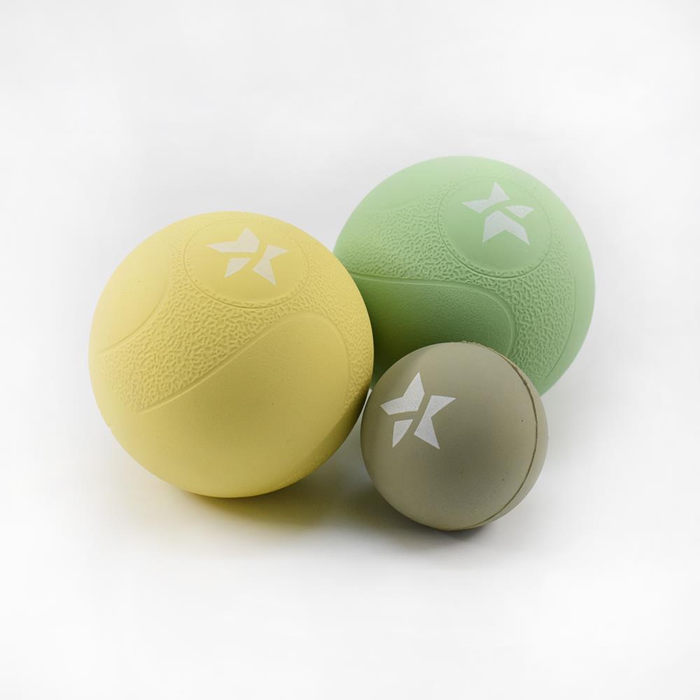 雷力斯-肌筋膜按摩球（3球組）+三角式帆布袋-Fun Sport (球尺寸6.5cm+4.2cm)