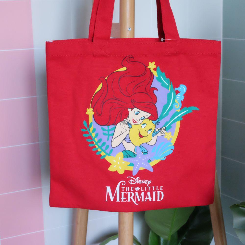 《迪士尼Disney》🇯🇵日本商品 小美人魚紅色TOTE包 帆布袋 The Little Mermaid