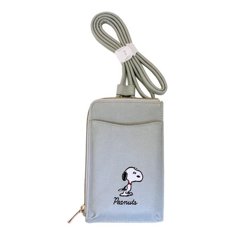 (限量)(日貨)史努比SNOOPY 肩背手機兩用包-薄荷藍