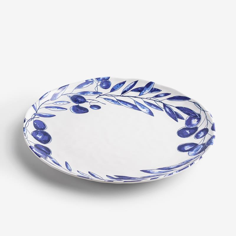 典雅青瓷 28cm 合成樹脂主餐盤│花圈│單品