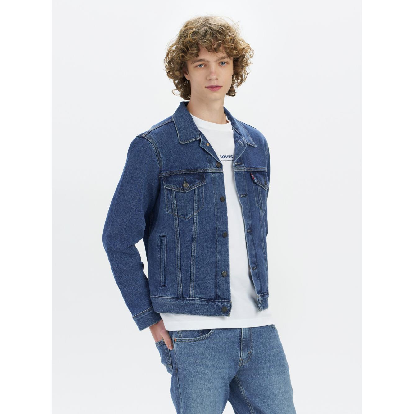 Levis 男款 牛仔外套 / Type3經典修身版型 / 精工中藍水洗 熱賣單品